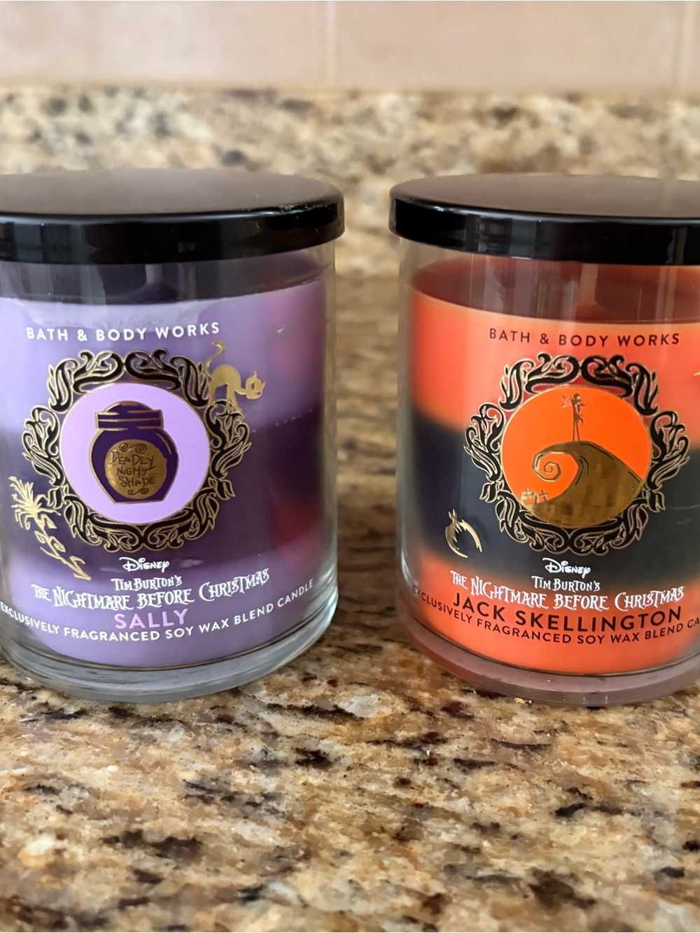 B&BW Nightmare Before Christmas Set of 2 Single Wick Candles